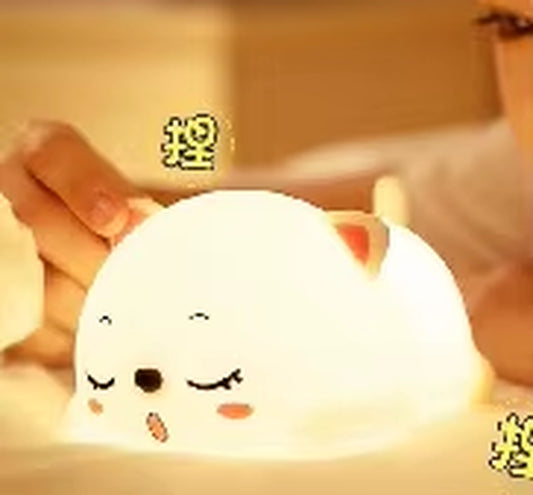 Cute Cartoon Animals Night Light Healing Warm Light USB Accompanying Sleep Night Light for Girl'S/Sisters/Friend Gift