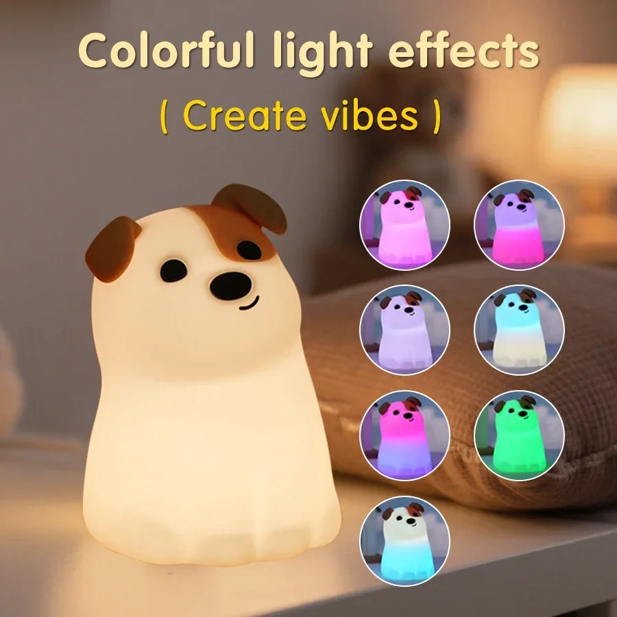 Cute Animal Shape Night Light Soft Silicone Light Bedhead Lamp for Bedroom Kids Birthday Gifts Panda Dog Duck Sloth Elephant