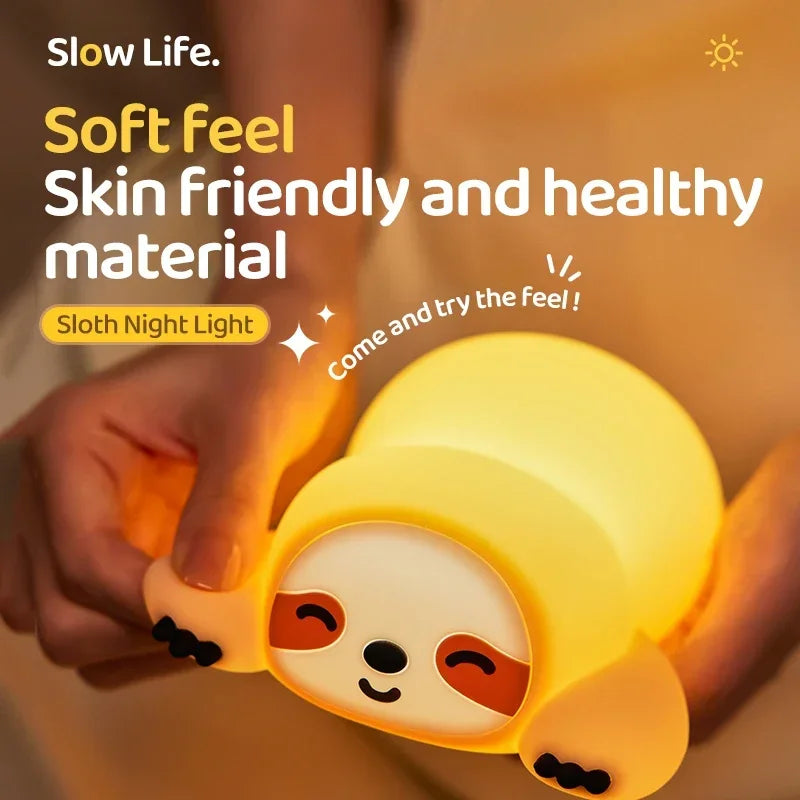 Cute Animal Shape Night Light Soft Silicone Light Bedhead Lamp for Bedroom Kids Birthday Gifts Panda Dog Duck Sloth Elephant